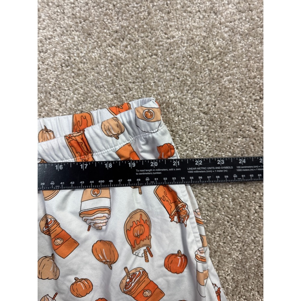 Celebrate Pumpkin Spice Latte Pajama Set XL Short Sleeve Button Down Shorts PJs - Picture 5 of 5